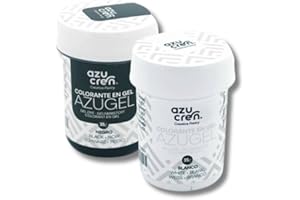 Azucren, Colorantes Blanco y Negro, Pack de 2 Colorantes Alimentarios en Gel, Ideales paraTeñir Fondant, Buttercream y Bizcochos, Perfecto para postres de Elegantes, 35 g (2 Ud)