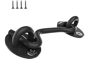 HAOBIN Chiavistello Cabina Gancio Porta Acciaio Inossidabile Gancio Porta In Acciaio Inox Serratura Gancio Con Viti Di Fissaggio,Per Porte Di Stalla,Bagni,Finestre,Porte Scorrevoli,1 Pezzo