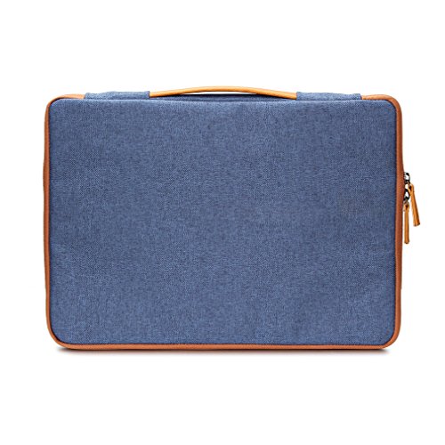 DOMISO 14 Zoll Aktentasche Stil Laptophülle Tragetasche Tragetasche Abdeckung Mit Griff Laptop Sleeve Notebook Cover , Blau - 4