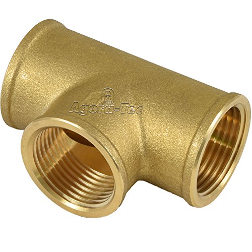 Agora-Tec Messing T-Stück (3x 1 Zoll IG) (3x 30,3mm) Industriequaltät