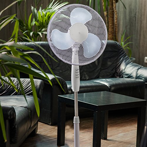 Oramics Stand Ventilator mit 3 Geschwindigkeitsstufen Ø 40cm in Weiß, 42W Standlüfter - 7