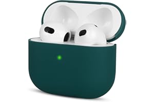 Mocarheri Kompatibel mit AirPods 3 Generation Hülle 2021, Ultra-dünnes, Silikon Stoßfeste Weiches Schutzhülle für AirPods 3, Voller Schutz für AirPods 3 Case Cover, Front-LED Sichtbar (Dunkelgrün)