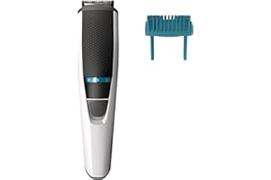 Philips BT3203/15 Cordless Battery Powered rechargeable Beard Trimmer for Men - 10 length settings; 45 min run time, White