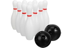HAPPYYAMI Kids Bowling Set with 10 Pins and 2 Balls - Fun Indoor and Outdoor Bowling Game for Toddlers and Children’S Parties