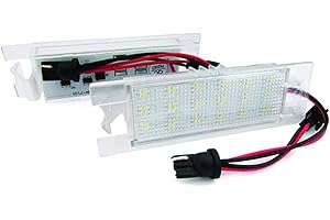 CARALL LE3342 Kit Luci Targa Led Bianco Canbus No Errore 12V 5W Attacco T10 Plug Play Senza Modifica