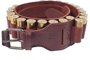 ‎VLAMITEX VlaMiTex Patronengürtel Echt-Leder Braun/Schwarz 12 kal