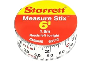 Starrett Metro a nastro Stix da 1,8 m – SM66ME in acciaio di precisione imperiale e metrico 19 mm – Nastro di lunga durata per la lettura da sinistra a destra