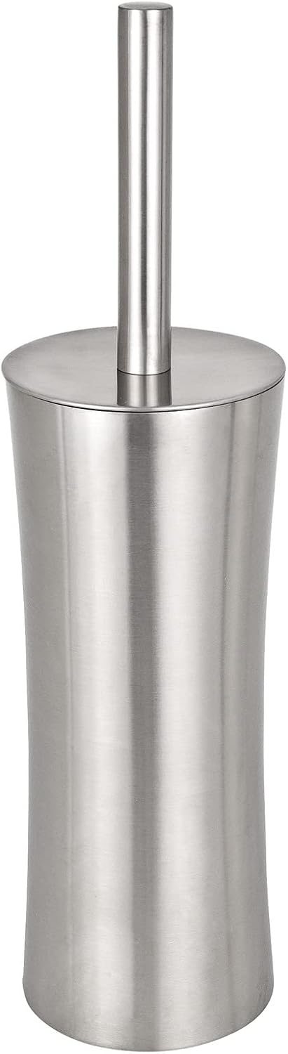 Wenko Escobillero Pieno Acero INOX - Forma Cerrada, Acero Inoxidable, 10.1 x 37.5 x 10.1 cm, Satinado