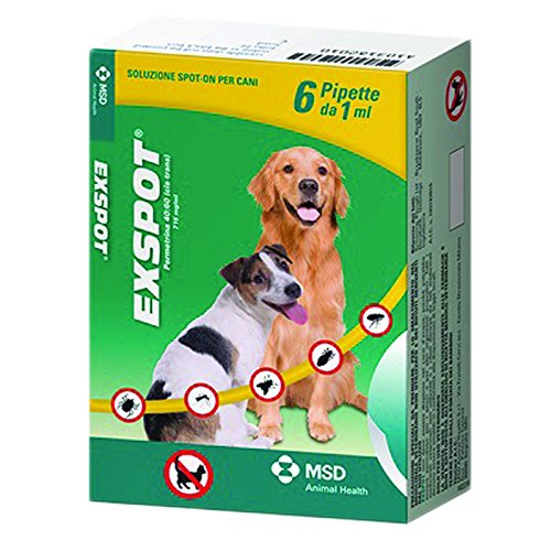 Exspot per cani dai 2,5 kg a 40 kg, 6 pipette antiparassitario