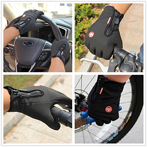 BCMRUN Gants de vélo, imperméable Coupe-Vent Anti-dérapant écran Tactile réglable Taille Hiver extérieur Unisexe vélo… – Image 6