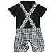 YiZYiF Infant Toddler Boy Baby Bowknot Gentleman Romper Jumpsuit Outfit Plaid Clothes Black 9-12 Months