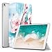 Produktbild MoKo Hülle für iPad Pro 10.5 Zoll 2017 - PU Leder Tasche Schutzhülle Schale Smart Case mit Translucent Rücken Deckel, mit Auto Schlaf / Wach Funktion und Stanfunktion für Apple iPad Pro 10.5 Tablet, Pfirsichblüte
