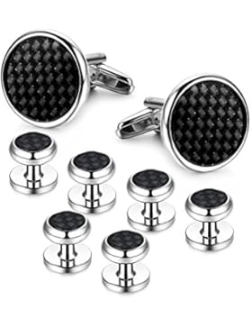 Sailimue 8 Pcs Klassische Männer Manschettenknöpfe für Herren Geschäft Hochzeit Manschettenknopf Cufflinks Business...