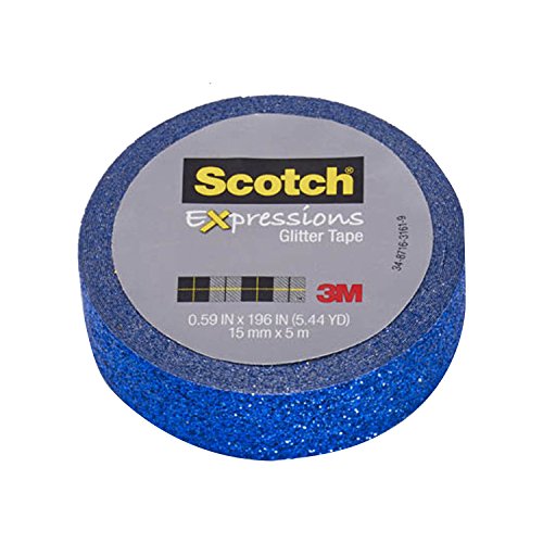 ScotchExpressions Glitter.59 in x 196 in, Dark Blue Glitter, 6 Rolls (C514-BLU2)
