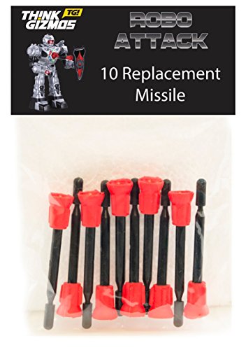 ThinkGizmos RoboAttack by Remote Control Robot - Spare Missiles Only (Pack of 10)