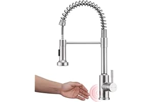 YUANNY Robinet d'évier de Cuisine Sans Contact, Robinet Infrarouge avec Douchette Extensible, Pivotant à 360 °, 2 Types de Jets, Mitigeur Cuisine Touchless Robinet d'évier en acier inoxydable