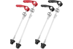 PSOWQ Cierres rápidos para Bicicletas, Aleación Aluminio Bike Pinchos Eje Liberación Rápida, Eje Rueda Delantero Y Trasero para Bicicleta, para Bicicleta Montaña(Rojo y Negro, paquet 2 paires)