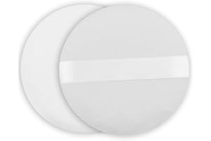DNDGDLUA Borla de polvo redonda de 10,0 cm, ultrasuave, lavable, reutilizable, grande, de terciopelo, cara, cuerpo, borla de polvo, suelta en húmedo y seco, 2 unidades, esponja de polvo, color blanco