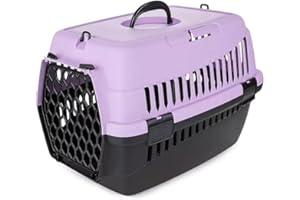 HAPPET Tiertransportbox ABBA S Violett 50x33x33 cm – Robuste, gut belüftete Transportbox aus Kunststoff für Katzen & kleine Hunde, tragbare Travel Crate & Cat Carrier