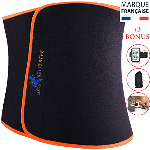 Neotrive Ceinture Sudation + Adipomètre Gratuit Femme Homme Gaine de Sudation Minceur Néoprène Ceinture Abdominale Sport Fitness Sauna Perte de Poids + Adipomètre