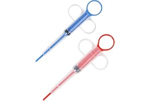 LICHUANUK Dispensador de pastillas para mascotas, dispensador de medicamentos para mascotas, Redonda Punta Suave Jeringa Cuentagotas, reutilizable, para gatos, perros (con 2 puntas blandas)