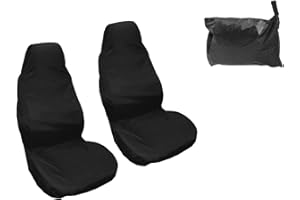 JEOPKO 2PCS Waterproof Car Seat Cover Front Universal Black Waterproof Car Front Seat Covers for Front Seats, Car Seat Protectors, Seat Protector Auto Easily Wiped Clean (Black).