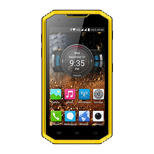 Rugged Smartphone, Kenxinda W7 Android 6.0 IP68 impermeabile/antipolvere/antiurto Dual SIM senza contratto Ooutdoor Mobile, Fotocamera da 13 MP, 2GB di RAM+16GB di Memoria Interna, 2800mAh di Batteriaï¼ˆGelbï¼‰[Italia]