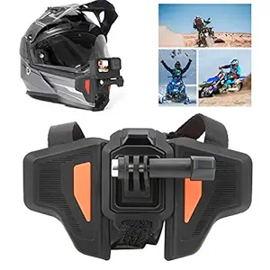 Motorcycle Helmet Chin Strap Mount, Silicone Pad Compatible Chin Mount for Most Sports Cameras