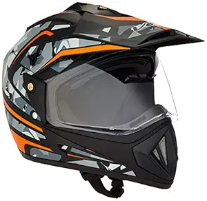 Vega Off Road D/V Camo Dull Black Orange Helmet-M