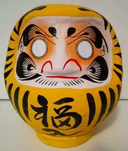 JAPAN CRAFT: LUCKY DOLL - Daruma, tamaño 2, color amarillo - seguridad y protección