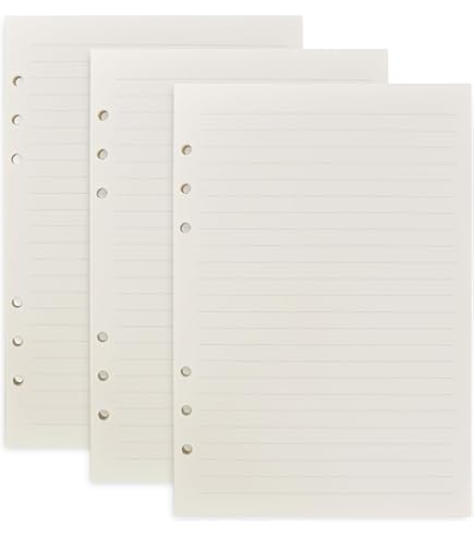 thumbnail image 2 of ZGMJ Unpunched Lined Refill Paper - A5 Loose Leaf Paper For Ring Binder/Discbound Notebook Planner Inserts, 100 Sheets/200 Pages, 6-Hole Punched, 100gsm Ruled White Pages, 5.8" X 8.2 2 of 14