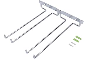 HERCHR Portabicchieri Supporto,Porta Bicchieri da Vino,Porta Calici da Parete,Portabottiglie da Parete,Portabicchieri Salvaspazio Doppia Fila Ospitare 6 Tazze Dispensa Cucina