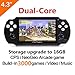 Price comparison product image Dual-core 16GB 64Bit Handheld Game Console 4.3 Inch Built-in 3000 Game Support AV Cable Portable Gaming Consoles Surpport CPS/NEOGEO/GBA/SFC/MD/FC/GBC/SMS/GG/GB Arcade games and video music Camera(GM01049BlackUK)