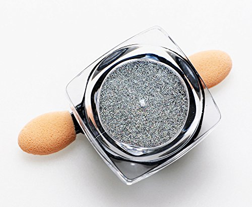 PhantomSky Nagel Glitzer Glänzend Spiegel Chrom Nagelpuder Maniküre Pigment – Regenbogen Silber(1g geladen) - 8
