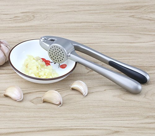 Teckmond Knoblauchpresse Garlic Press mit rostfreier Legierung, weichgehandeltes High-End Gewicht für Küche Knoblauchpeeling - 7