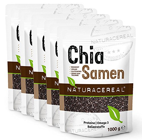 Semi di Chia NATURACEREAL - 5kg - qualità senza pari originaria del Sud America. Produzione in Germania