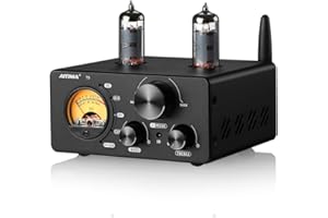 Upgraded AIYIMA T9 Bluetooth 5.0 6K4 Vacuum Tube Amplifier 2.0 Channel TPA3221 USB DAC 100Wx2 Stereo Receiver Amp COAX/OPT HiFi Home Audio Digital Amplifiers with VU Meter
