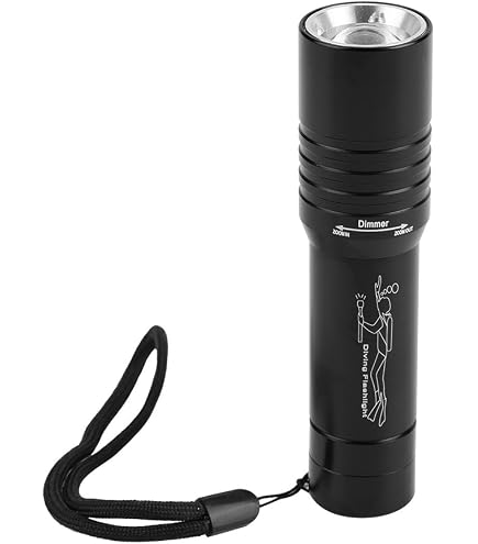 Lampe Torche Plongée 8000 Lm – Étanche, Portée 50 M, Boîtier PC/TPE, Avec étui Rigide, Pile AA
