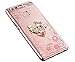Produktbild Huawei P9 Lite(2016) Ring Hülle- Ultra Slim TPU Silikon Transparent , Schutzhülle Muster Glänzend Glitzer Strass Kristall Diamant Stoßdämpfend Transparent Spiegel Schutz Handy Hülle Crystal Blume Case Tasche Etui Bumper Huawei P9 Lite(2016) (5,2 Zoll) [Kitty Katze,Butterfly,Rosa]