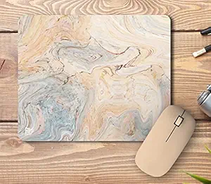 FA6 Marble Print Mouse Pads Comfortable Designer Mousepads Rubber Base Anti-Skid Gaming Mouse Pad for Laptop, Computers (Yellow) (Light Orange)