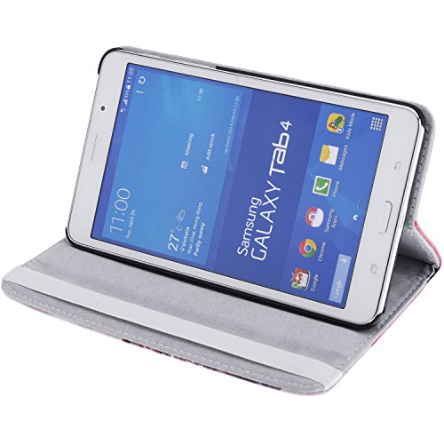 tinxi® Für Samsung Tab 4 7.0 Case, Kunstleder Tasche Cover für Samsung Tab 4 7.0 T230 7 zoll (17,78cm) Tablet Notebook Case Schutz Hülle Etui Cover Tasche mit Standfunktion rote Telefonzelle - 5