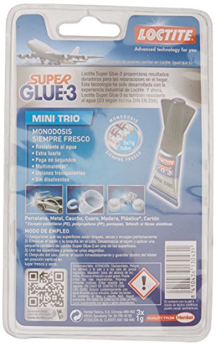 Loctite Super Glue-3 Minitrio  adhesivo universal instant  neo  3 x 1 gr