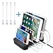 Produktbild NEXGADGET abnehmbaren Multiport-USB-Universal-Ladestation Ladedock,Dockingstation,Ladegerät(4 Ports USB-Ladestation mit 4 Kabel im Lieferumfang enthalten,Weiß