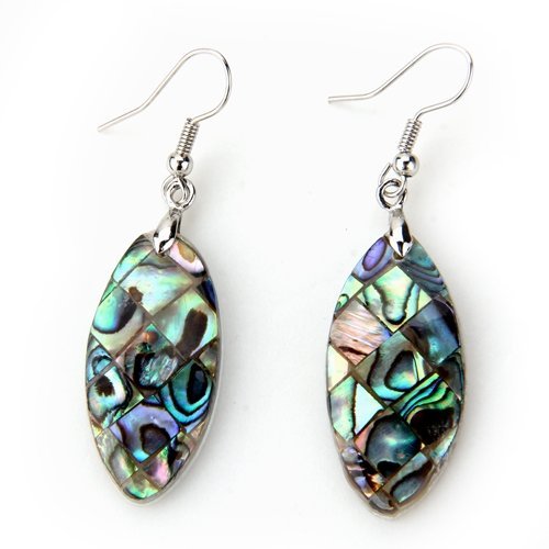 Preisvergleich Produktbild 33X16mm Abalone Muschel Marquise Ohrhänger Hänger Ohrschmuck TOP