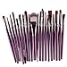 WANGSAURA® Pro Cosmetic 20pcs Makeup Brush Set Soft Face Powder Foundation Eyeshadow Eyeliner Lip Blusher (purple+coffee)