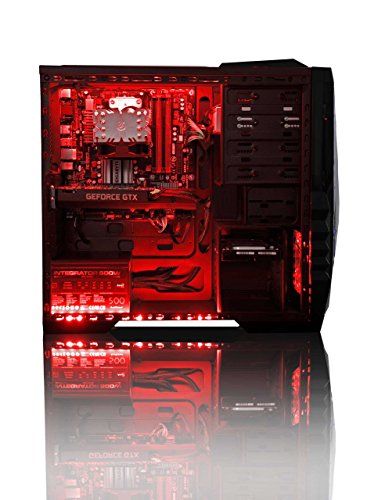 VIBOX Pegasus Komplett-PC Paket 50 Gaming PC – 4,2GHz Intel i7 Quad Core CPU, GTX 1080, leistungsfähig, Desktop Gamer Computer mit Spielgutschein, 22″ HD Monitor, Gamer Tastatur & Mouse, Windows 10, Rot Innenbeleuchtung, lebenslange Garantie* (3,6GHz (4,2GHz Turbo) Superschneller Intel i7 7700 Kabylake Quad 4-Core Prozessor CPU, Nvidia GeForce GTX 1080 8GB Grafikkarte, 16GB Team 2133MHz DDR4 RAM, 3TB Festplatte, Raijintek CPU Kühler, 600W 85+ Netzteil, Vibox rotes Gehäuse, B250 Mainboard) - 5