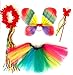 Produktbild Tante Tina - Schmetterling Kostüm für Mädchen - 4-teiliges Set - Feenflügel / Schmetterlingsflügel Verkleiden - Rot/Blau/Gelb Rainbow