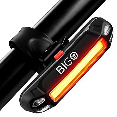 BIGO Fivanus Eclairage Arrière Vélo Eclairage Velo Puissant Lampe Velo COB Led USB Rechargeable, 6 Modes Lumière Arrière, Résistant à l'eau, Feu arrière Pour VTT VTC, Assurer la sécurité et visibilité