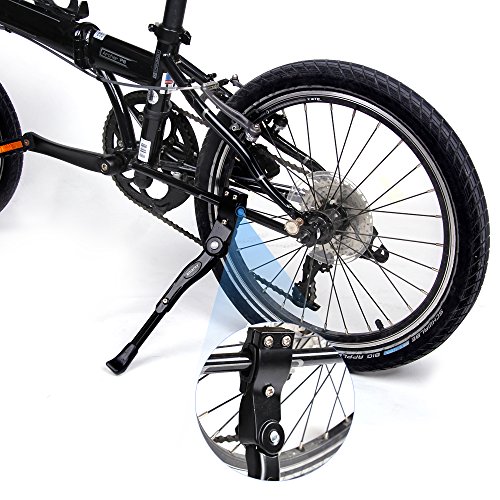amarey faltbarer Seitenständer einstellbarer Fahrrad Ständer Universal Fahrradständer mit Anti-Rutsch Gummi Fuß Aluminiunlegierung für Mountainbike, Rennrad, Fahrräder und Weitere Schwarz - 8