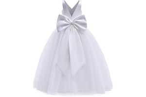 NNJXD Abito da Cerimonia Nuziale per Ragazze di Fiori Abito da Spettacolo Senza Schienale Abito Lungo Formale